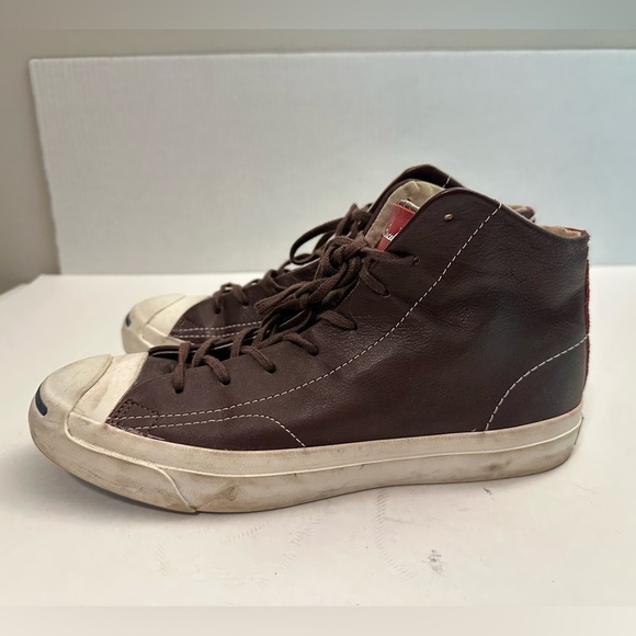 Converse Jack Purcell Mid Top Leather Sneaker '151968C' Size Women 9.5 - Men 8.0 - Picture 3 of 13
